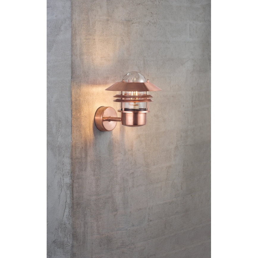 Nordlux - Екстериорен аплик BLOKHUS 1xE27/60W/230V IP54 меден