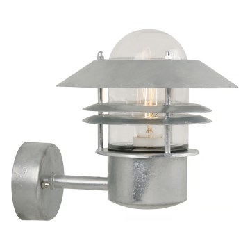 Nordlux - Екстериорен аплик BLOKHUS 1xE27/60W/230V IP54 сребрист