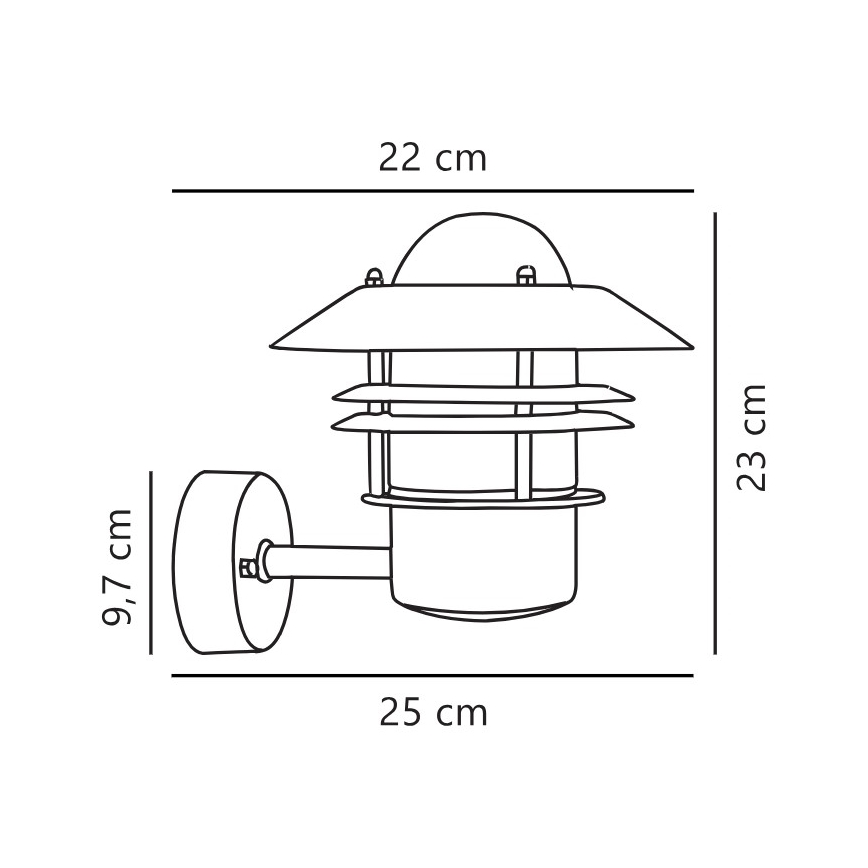Nordlux - Екстериорен аплик BLOKHUS 1xE27/60W/230V IP54 сребрист