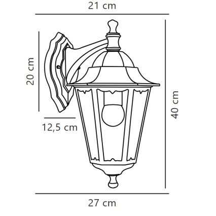 Nordlux - Екстериорен аплик CARDIFF 1xE27/60W/230V IP44