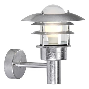 Nordlux - Екстериорен аплик LONSTRUP 1xE27/60W/230V IP44 сребрист