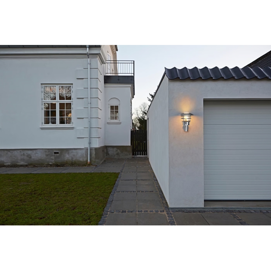 Nordlux - Екстериорен аплик LONSTRUP 1xE27/60W/230V IP44 сребрист