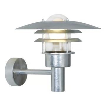 Nordlux - Екстериорен аплик LONSTRUP 1xE27/60W/230V IP44 сребрист