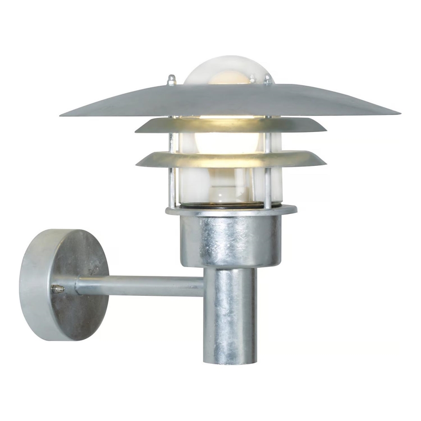 Nordlux - Екстериорен аплик LONSTRUP 1xE27/60W/230V IP44 сребрист