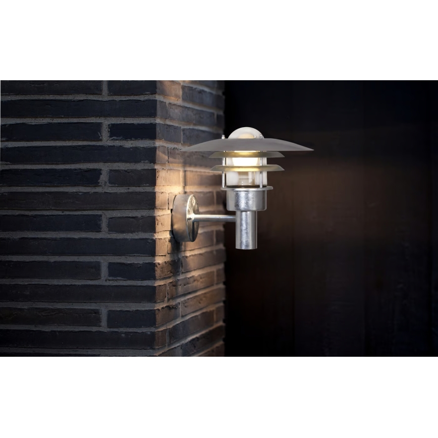 Nordlux - Екстериорен аплик LONSTRUP 1xE27/60W/230V IP44 сребрист