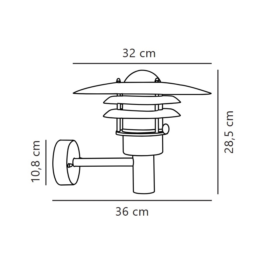 Nordlux - Екстериорен аплик LONSTRUP 1xE27/60W/230V IP44 сребрист