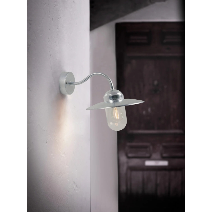 Nordlux - Екстериорен аплик LUXEMBOURG 1xE27/60W/230V IP54 сребрист