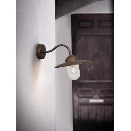 Nordlux - Екстериорен аплик LUXEMBOURG 1xE27/60W/230V IP54 кафяв/патина