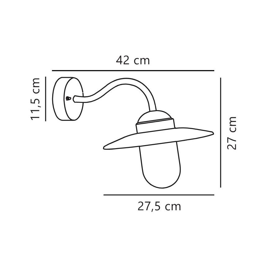 Nordlux - Екстериорен аплик LUXEMBOURG 1xE27/60W/230V IP54 кафяв/патина