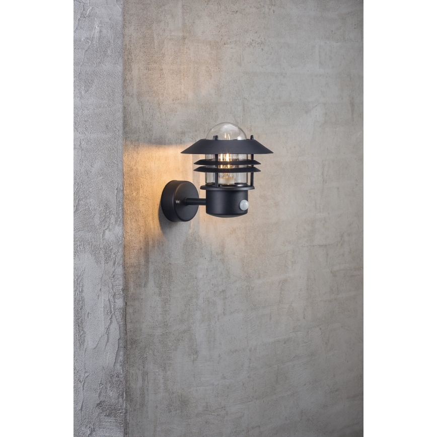 Nordlux - Екстериорен аплик със сензор BLOKHUS 1xE27/60W/230V IP54