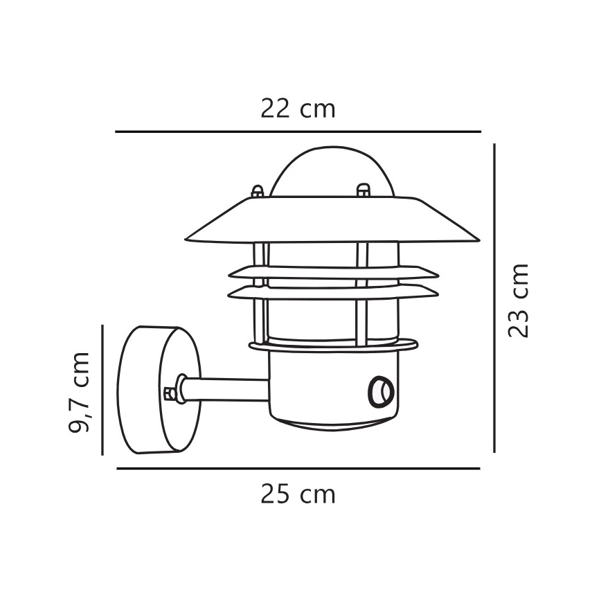 Nordlux - Екстериорен аплик със сензор BLOKHUS 1xE27/60W/230V IP54