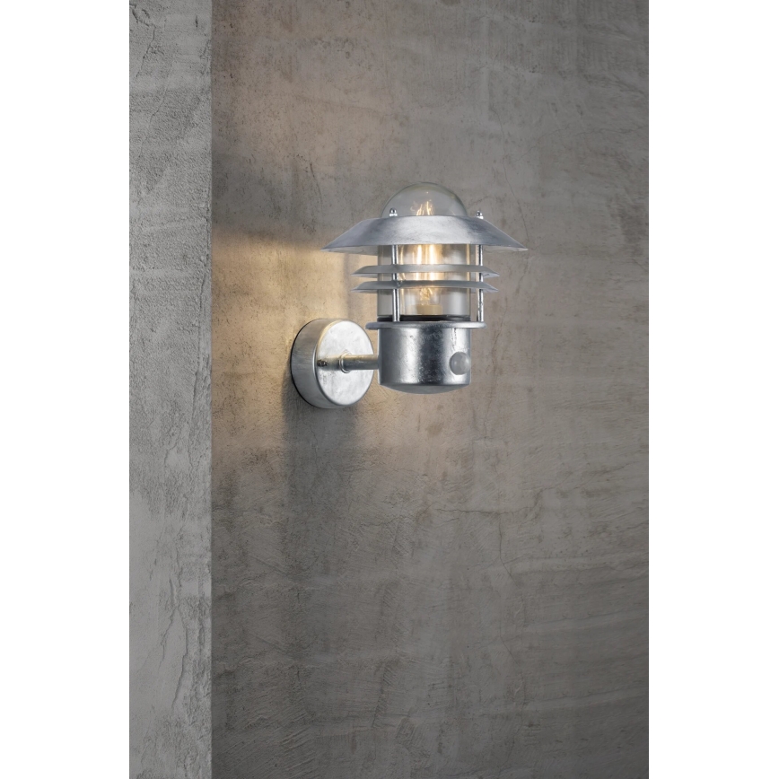 Nordlux - Екстериорен аплик със сензор BLOKHUS 1xE27/60W/230V IP54
