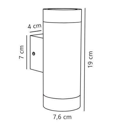 Nordlux - Екстериорен аплик TIN 2xGU10/35W/230V IP54 черен