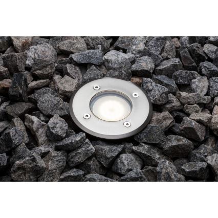 Nordlux - Екстериорна лампа за алея PATO 1xGU10/35W/230V IP65 матов хром кръгла