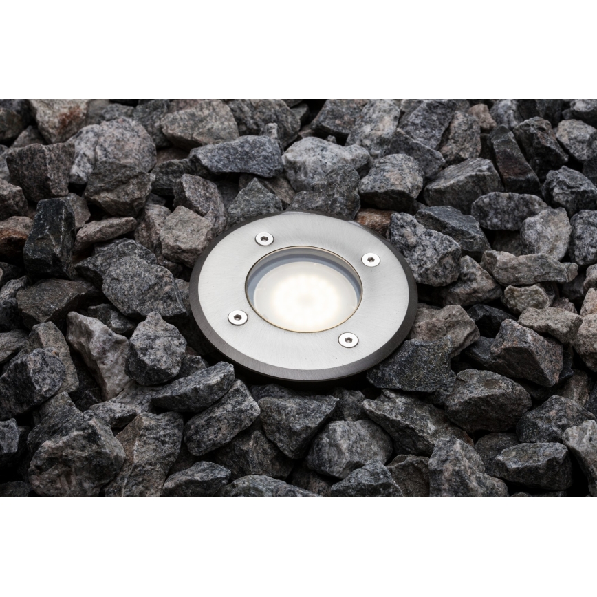 Nordlux - Екстериорна лампа за алея PATO 1xGU10/35W/230V IP65 матов хром кръгла
