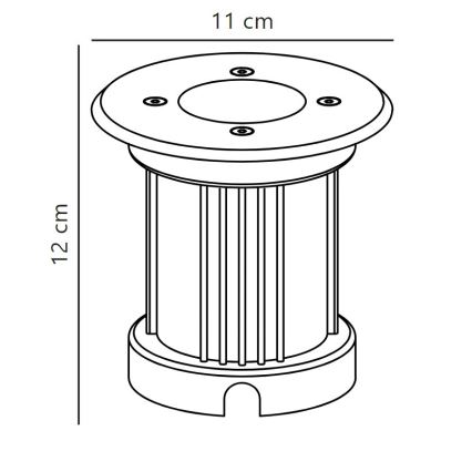 Nordlux - Екстериорна лампа за алея PATO 1xGU10/35W/230V IP65 матов хром кръгла