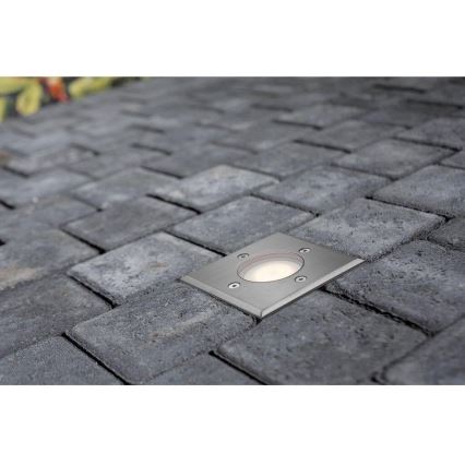 Nordlux - Екстериорна лампа за алея PATO 1xGU10/35W/230V IP65 матов хром ъглов