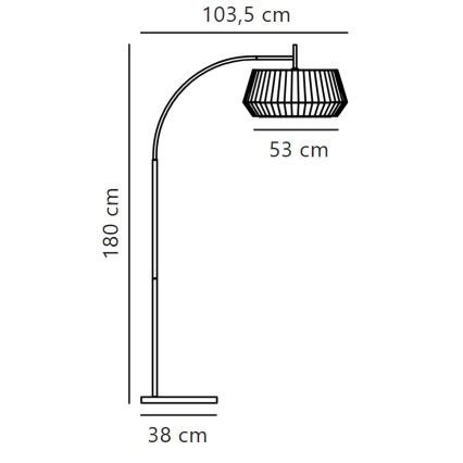 Nordlux - Лампион DICTE 1xE27/60W/230V черен/бежов