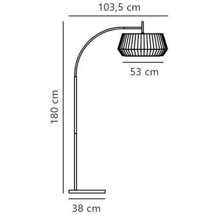 Nordlux - Лампион DICTE 1xE27/60W/230V черен/бял