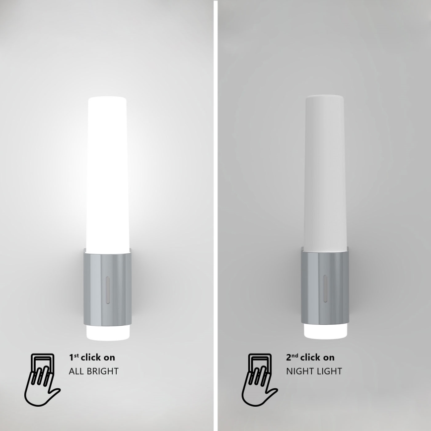 Nordlux - LED Димируем аплик за баня HELVA LED/6,8W/230V IP44 CRI 90 лъскав хром