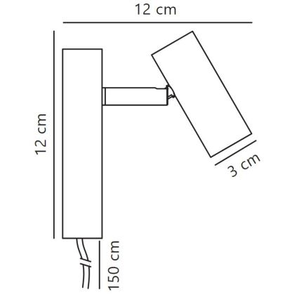 Nordlux - LED Димируем стенен спот OMARI LED/3,2W/230V черен