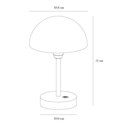 Nordlux - LED Димируем rechargeable екстериорен настолна лампа ELLEN LED/2,8W/3,7V IP44 черен