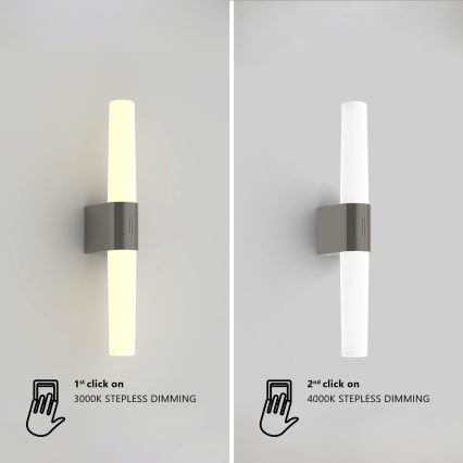 Nordlux - LED Димируема лампа за огледало в баня HELVA LED/9,5W/230V IP44 3000/4000K CRI 90 матов хром