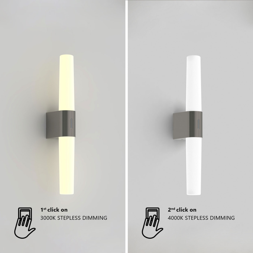 Nordlux - LED Димируема лампа за огледало в баня HELVA LED/9,5W/230V IP44 3000/4000K CRI 90 матов хром