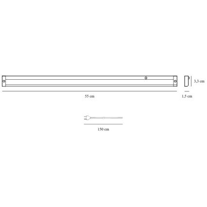 Nordlux - LED Лампа за под кухненски шкаф PRESTON LED/8W/230V 3000/4000K 55 см