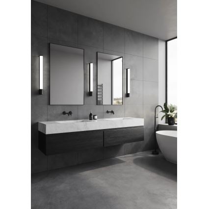 Nordlux - LED огледално осветление за баня с вграден контакт MALAIKA LED/15W/230V IP44 68,4 см черно