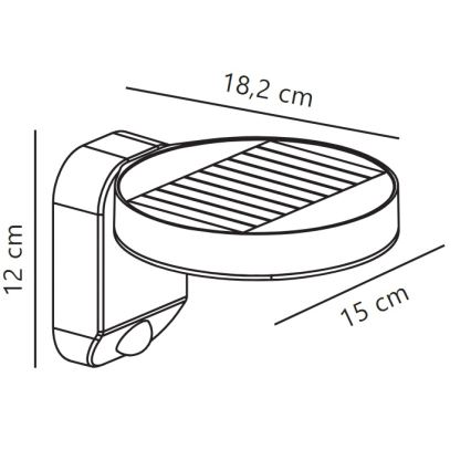 Nordlux - LED Соларен аплик със сензор RICA LED/5W/3,7V IP44 кръгъл
