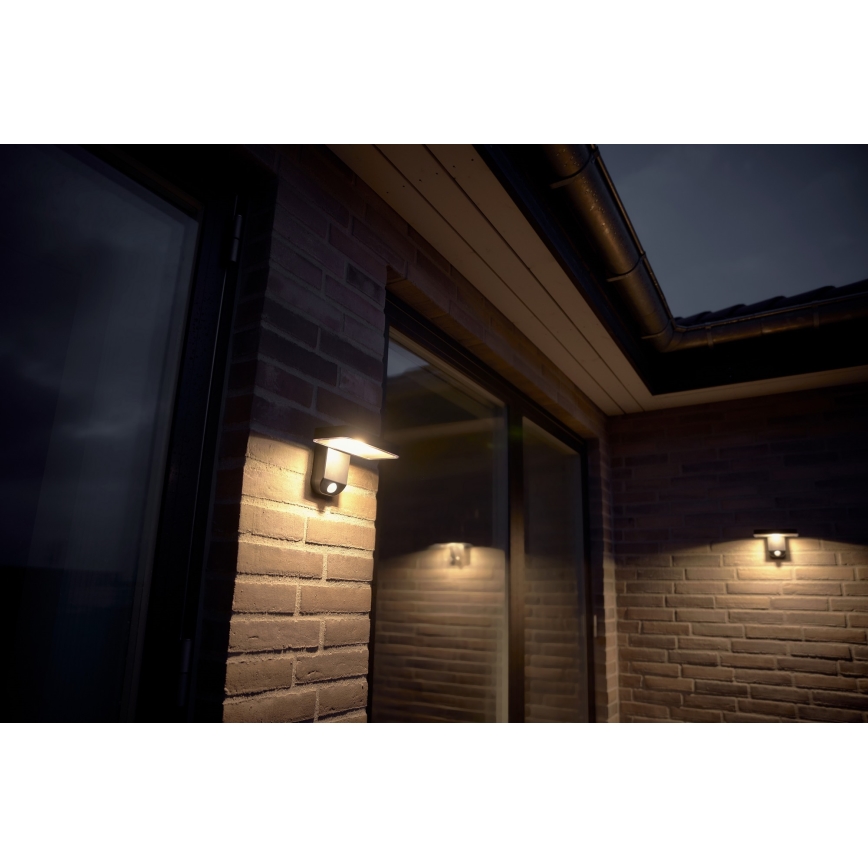 Nordlux - LED Соларен аплик със сензор RICA LED/5W/3,7V IP44 ъглов