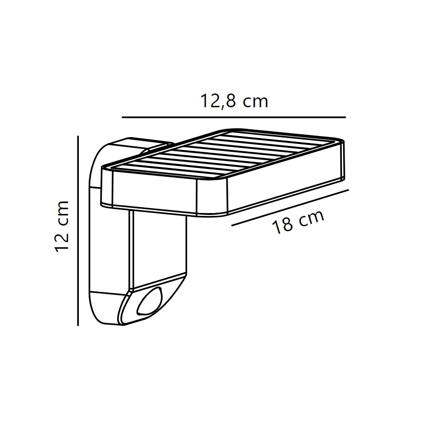 Nordlux - LED Соларен аплик със сензор RICA LED/5W/3,7V IP44 ъглов