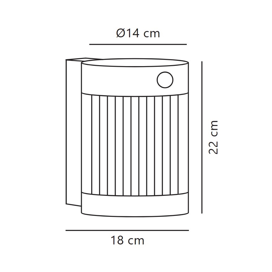 Nordlux - LED соларен стенен фенер с сензор COUPAR LED/3,2W/5V 3000K IP44 1800 mAh черен