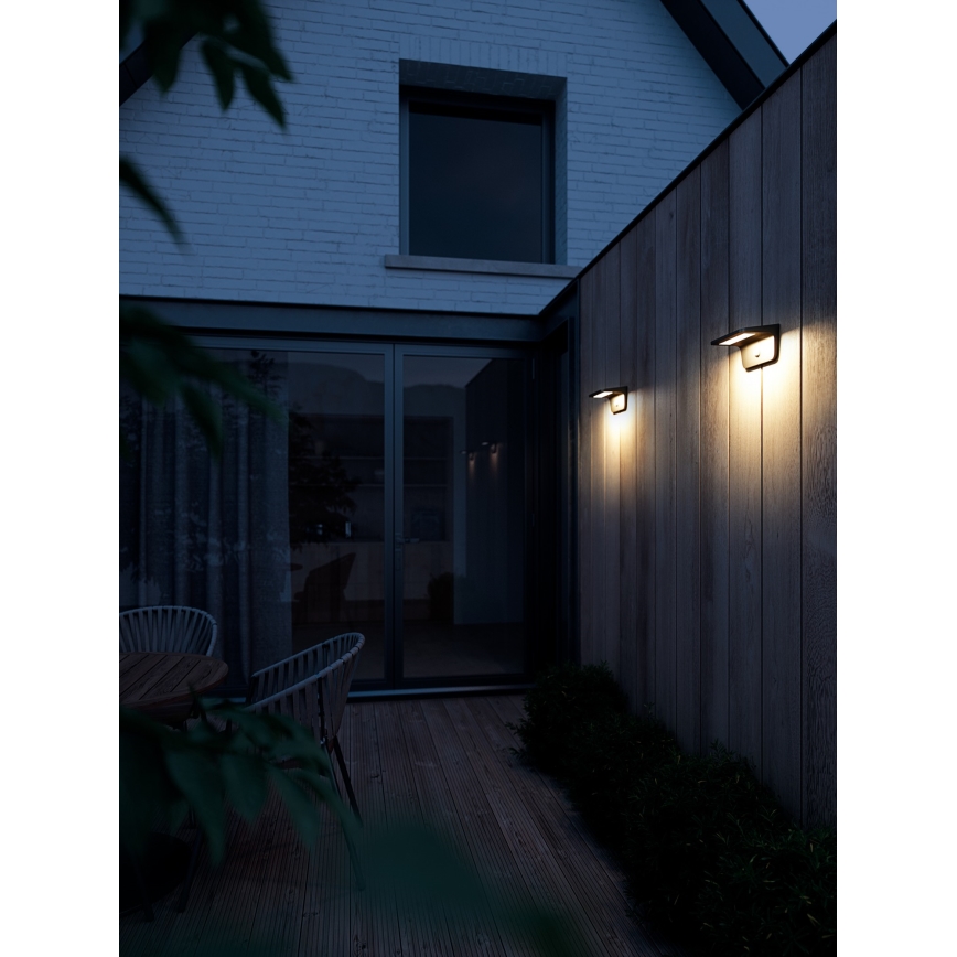 Nordlux - LED соларен стенен осветител с сензор AGENA LED/5W/3,7V IP44 2200 mAh