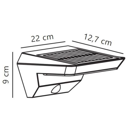 Nordlux - LED соларен стенен осветител с сензор AGENA LED/5W/3,7V IP44 2200 mAh