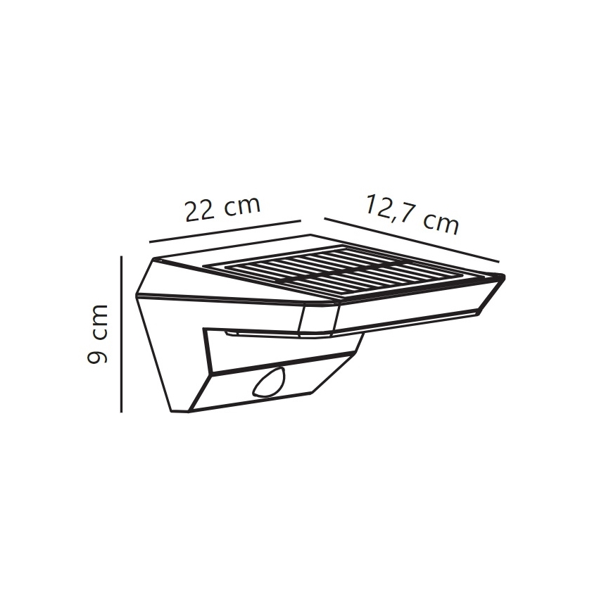 Nordlux - LED соларен стенен осветител с сензор AGENA LED/5W/3,7V IP44 2200 mAh