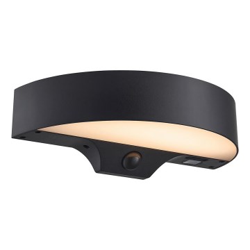 Nordlux - LED соларен стенен фенер с сензор MONAY LED/5W/5V 3000K IP44 2000 mAh черен
