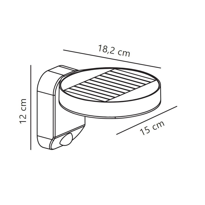 Nordlux - LED соларен стенен осветител с сензор RICA LED/5W/3,7V IP44 2200 mAh кръгъл