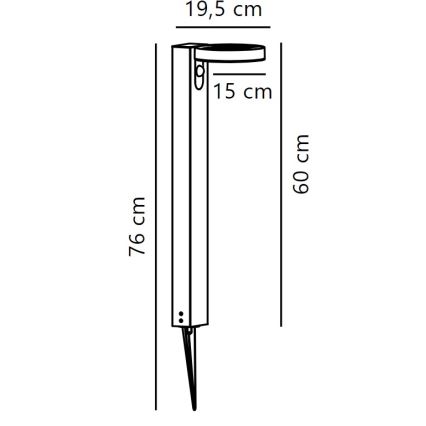 Nordlux - LED Соларна лампа със сензор RICA LED/5W/3,7V IP44