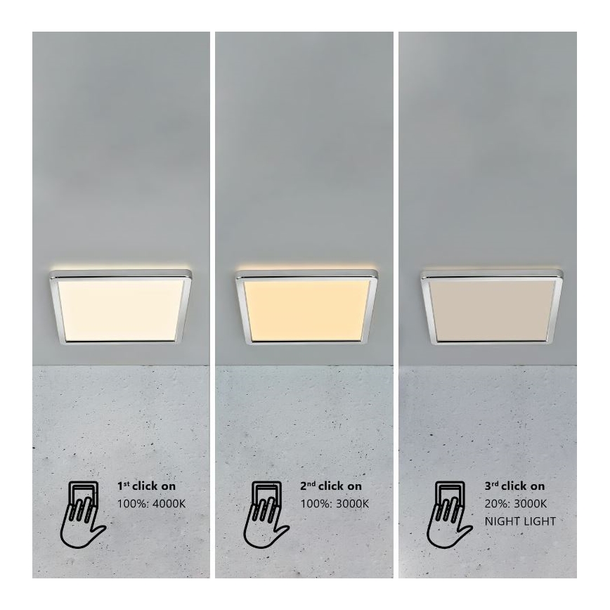 Nordlux - LED димируемо таванно осветително тяло за баня OJA LED/14,5W/230V 3000/4000K IP54 30x30 см