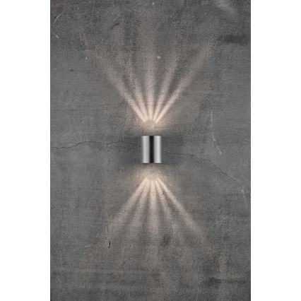 Nordlux - LED външен стенен осветител CANTO 2xLED/6W/230V IP44 неръждаема стомана