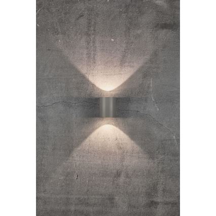 Nordlux - LED външно стенно осветително тяло CANTO 2xLED/5,5W/230V IP44 сиво