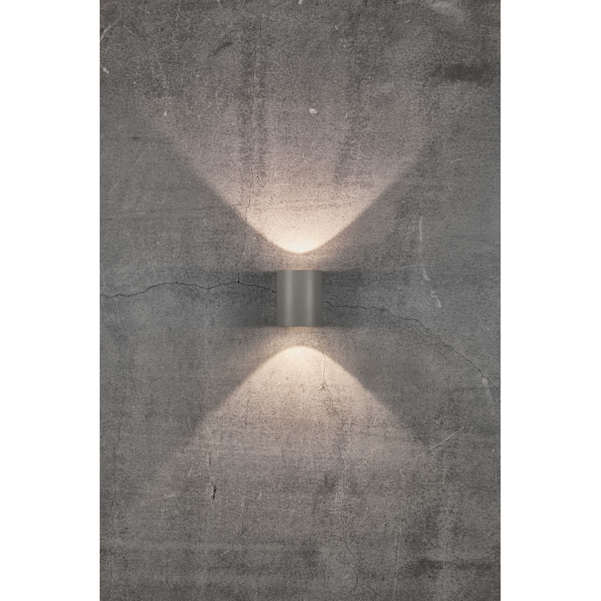 Nordlux - LED външно стенно осветително тяло CANTO 2xLED/5,5W/230V IP44 сиво