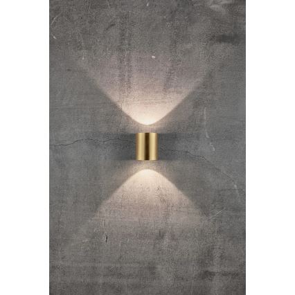Nordlux - LED външно стенно осветително тяло CANTO 2xLED/5,5W/230V IP44 златисто
