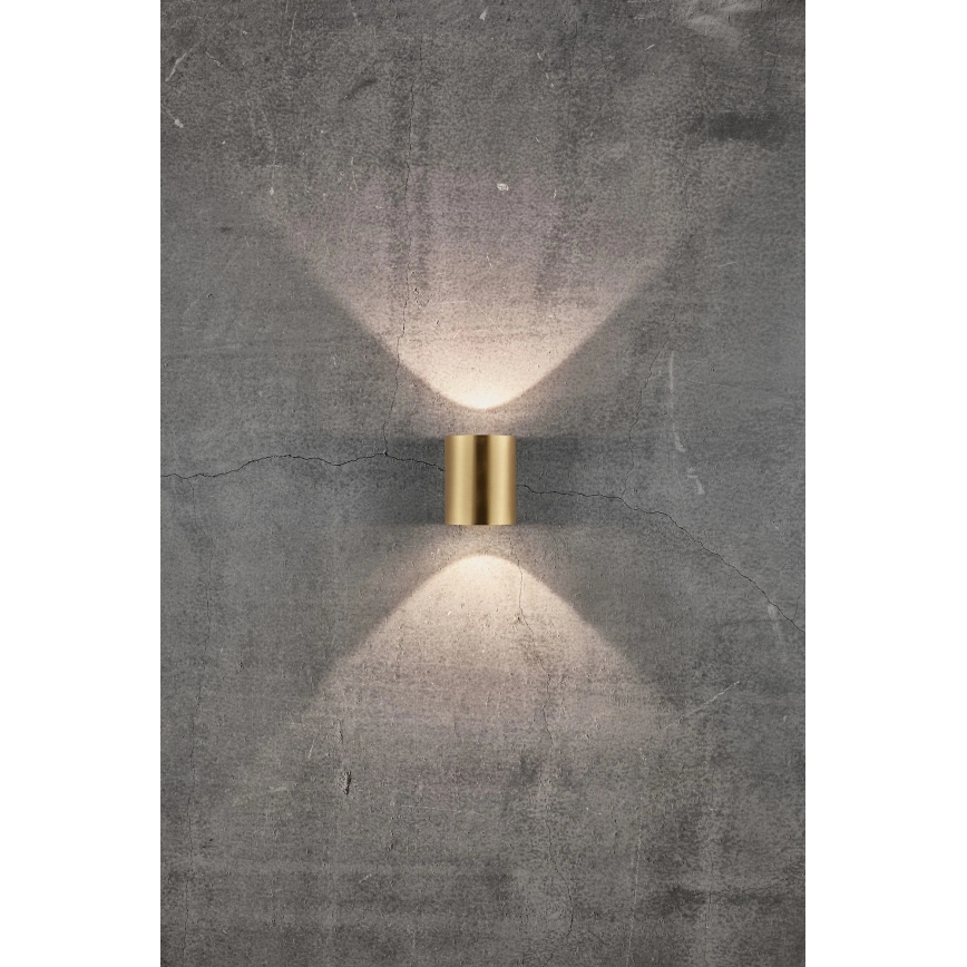 Nordlux - LED външно стенно осветително тяло CANTO 2xLED/5,5W/230V IP44 златисто
