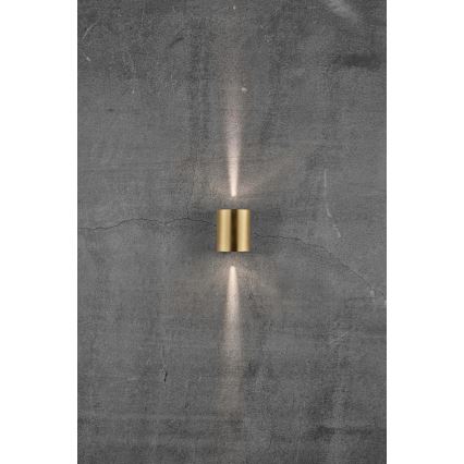 Nordlux - LED външно стенно осветително тяло CANTO 2xLED/6W/230V IP44 месинг