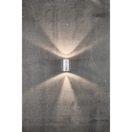 Nordlux - LED външно стенно осветително тяло CANTO 2xLED/6W/230V IP44 сребристо