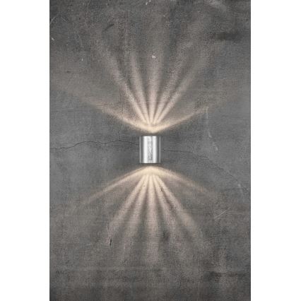 Nordlux - LED външно стенно осветително тяло CANTO 2xLED/6W/230V IP44 сребристо
