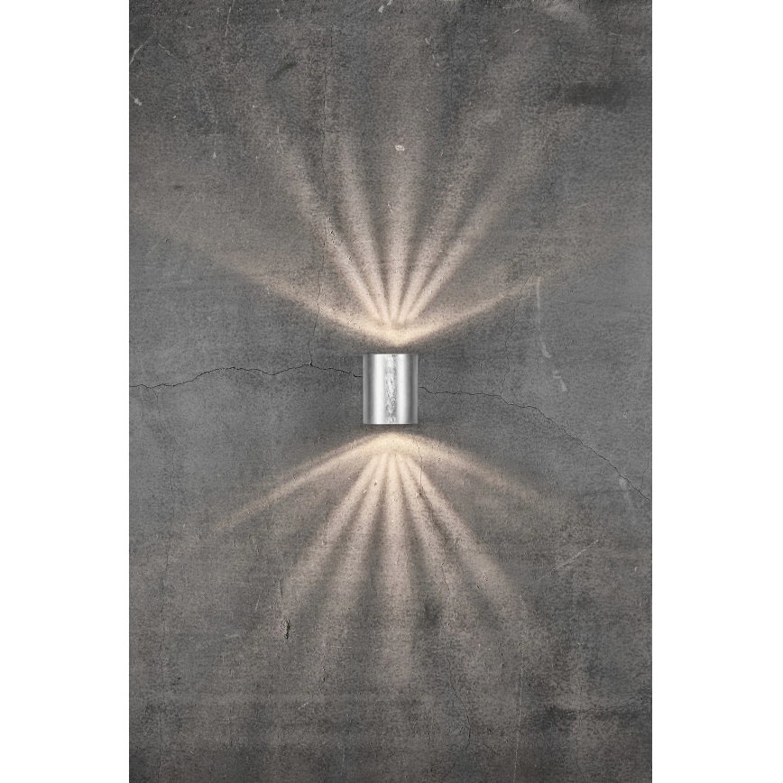 Nordlux - LED външно стенно осветително тяло CANTO 2xLED/6W/230V IP44 сребристо